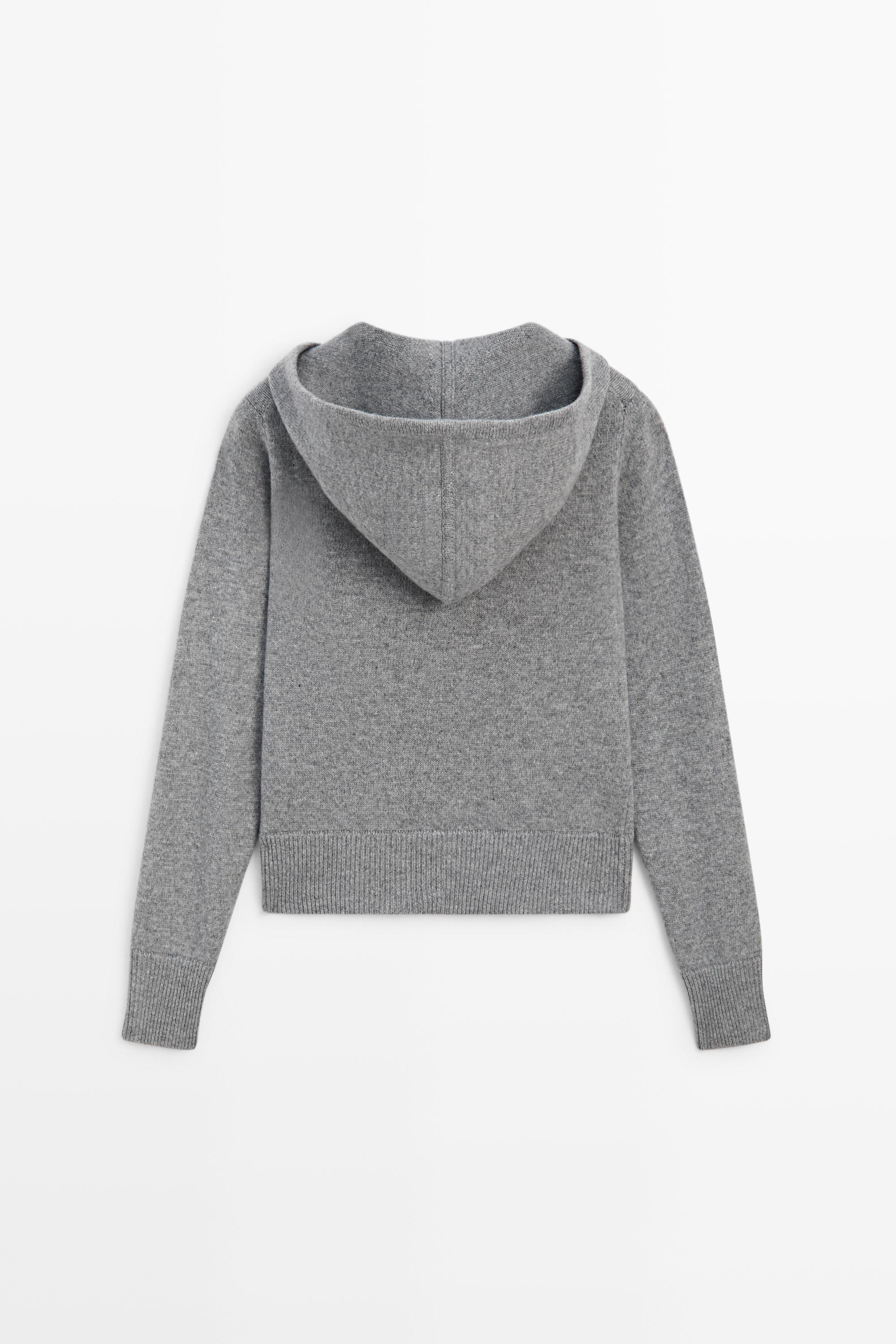 Cardigan à capuche en maille de laine mélangée